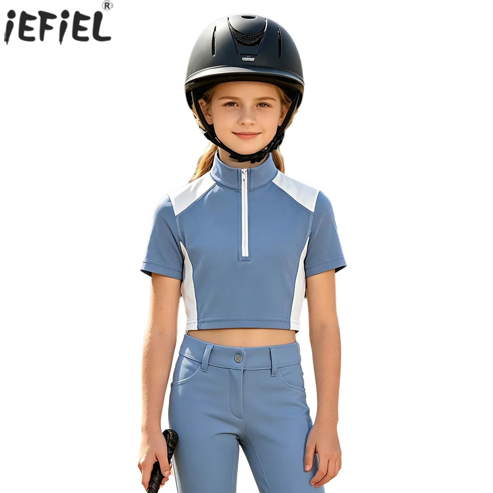 Summer Equestrian Clothing - 어린이 여자 스포츠 승마 셔츠 승마복
