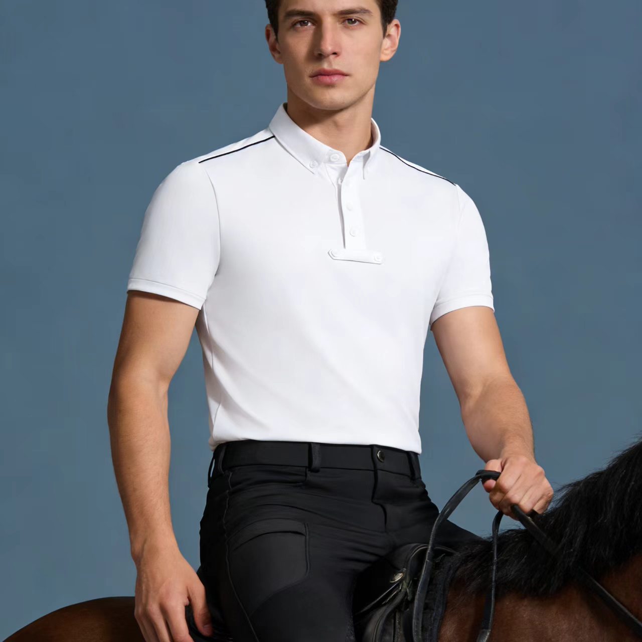 Summer Equestrian Clothing - 남성 승마용 니트 폴로셔츠 라이더 의류