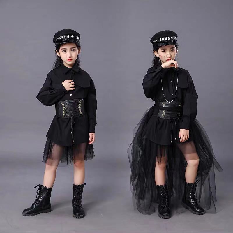 Summer Clothing For Girls - 어린이 검은 양복 소녀 모델 경쟁