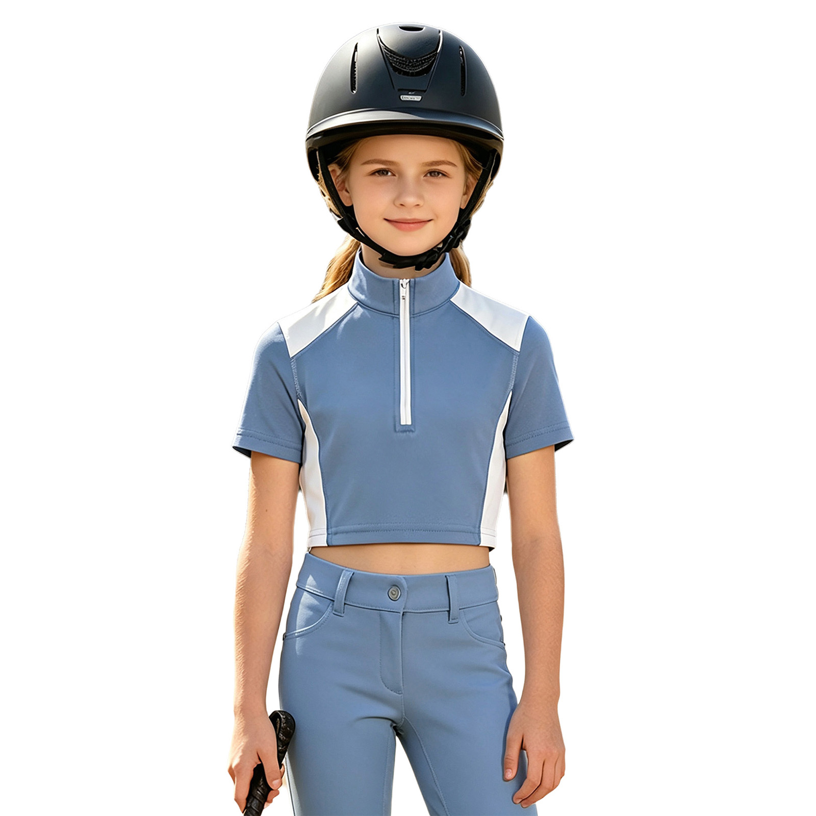 Summer Equestrian Clothing - 어린이 여자 승마 셔츠 승마복 반팔
