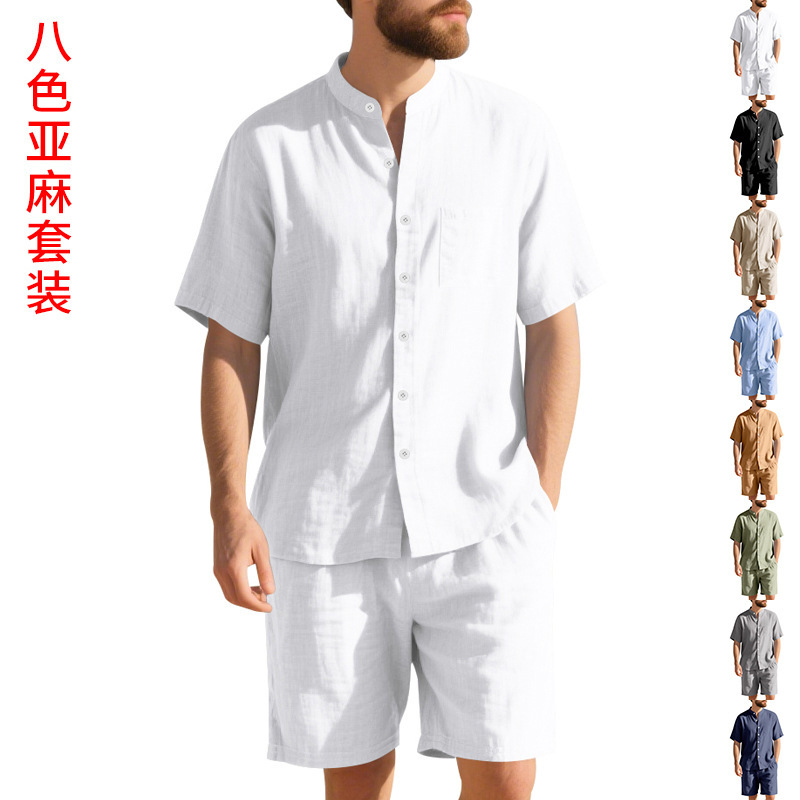 여름 남성 린넨 루즈핏 수트 비치 반팔 셔츠 반바지 세 - Linen Shorts Men 리뷰 및 가격