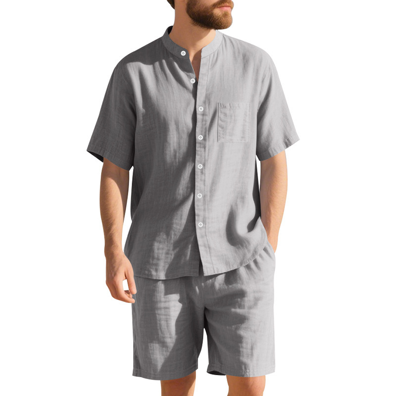 여름 남성 린넨 루즈핏 수트 비치 반팔 셔츠 반바지 세 - Linen Shorts Men 리뷰 및 가격