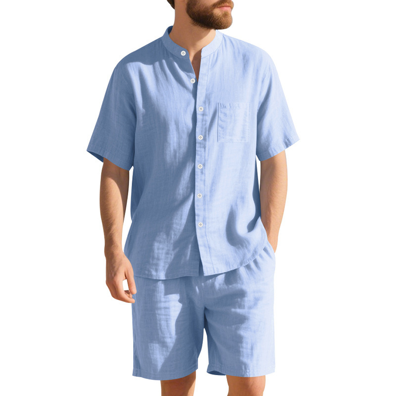 여름 남성 린넨 루즈핏 수트 비치 반팔 셔츠 반바지 세 - Linen Shorts Men 리뷰 및 가격