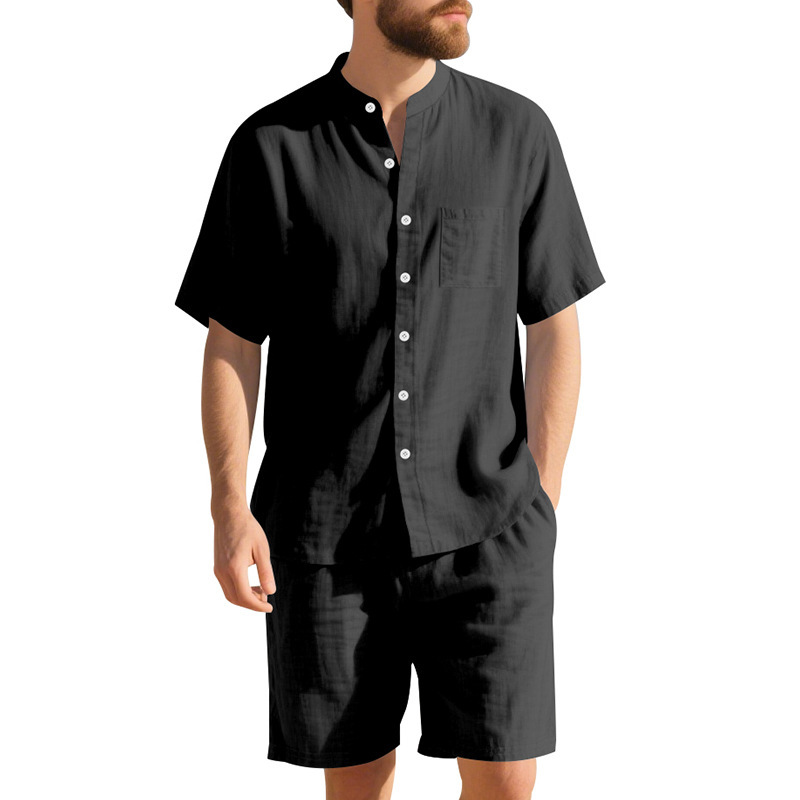 여름 남성 린넨 루즈핏 수트 비치 반팔 셔츠 반바지 세 - Linen Shorts Men 리뷰 및 가격