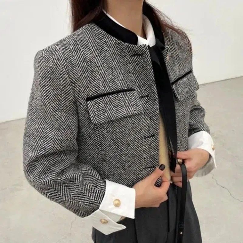 스탠드 칼라 프렌치 레트로 승마복 여성 봄 가을 숏 스 - Summer Equestrian Clothing 리뷰 및 가격