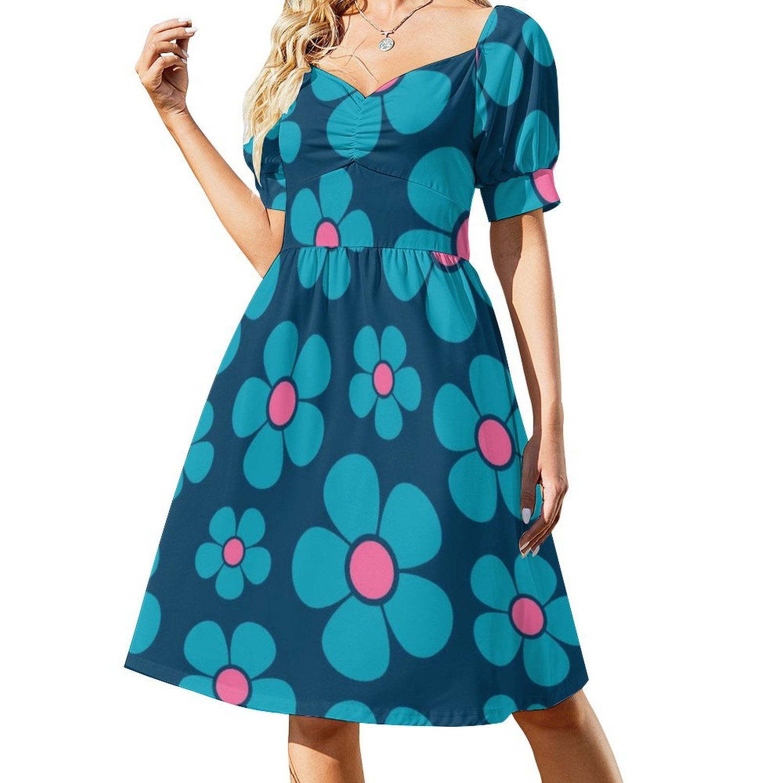 레토 1960년대 스타일 미드 모드 꽃무늬 여성 스트리 - Summer Clothing Patterns 리뷰 및 가격