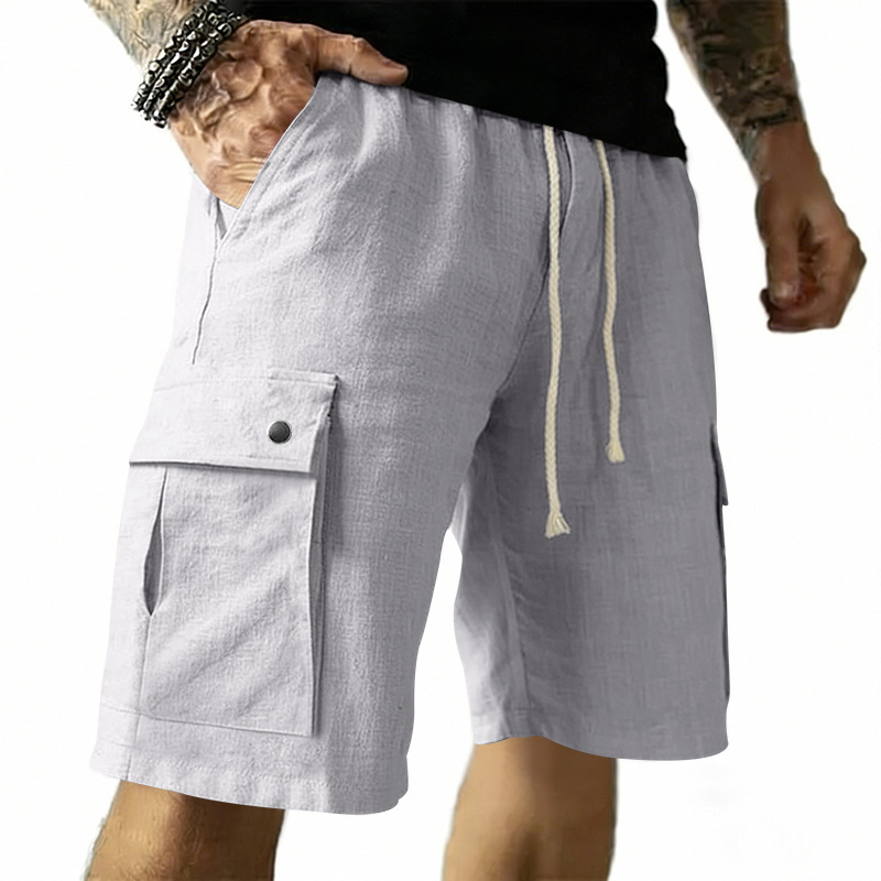 유럽과 미국 스타일의 멀티 포켓 툴링 반바지 남성 여름 - Linen Shorts Men 리뷰 및 가격