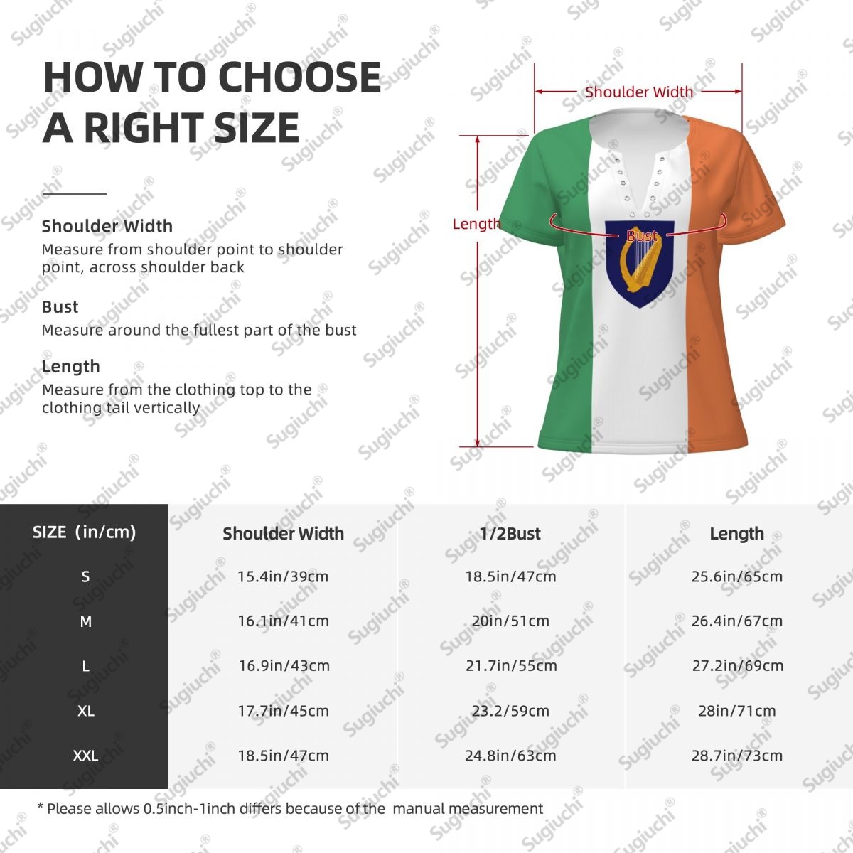 2025 아일랜드 국기 섹시한 딥 브이 넥 여성 3D  - Ireland Summer Clothing 리뷰 및 가격