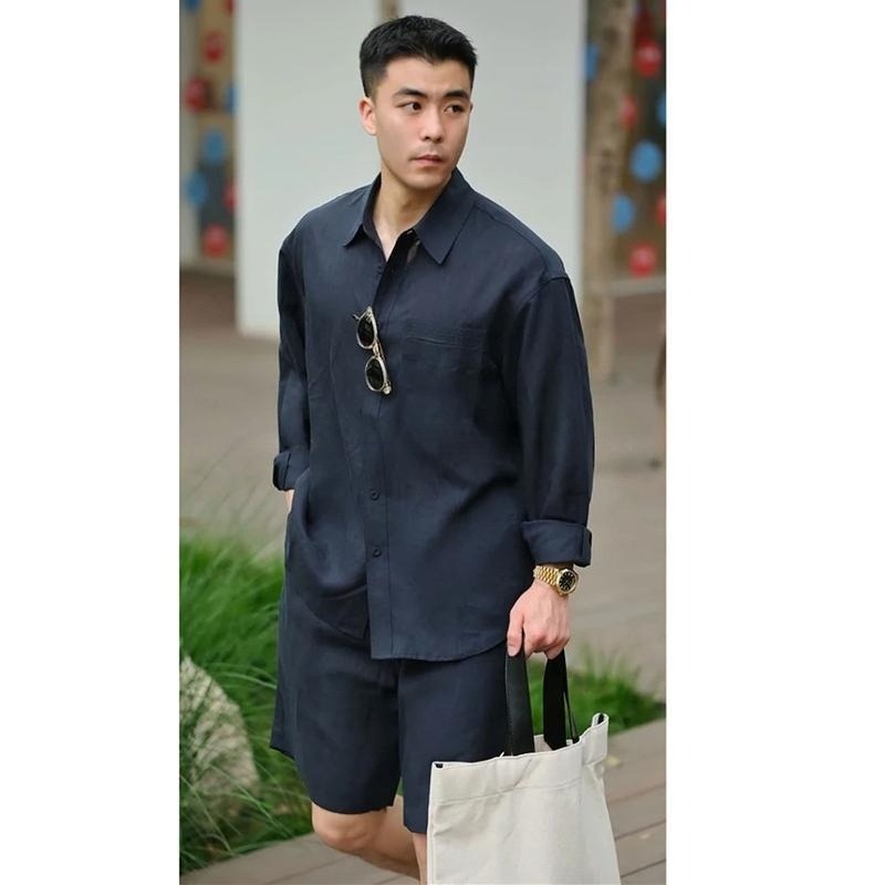 여름 캐주얼 세트 라이오셀 린넨 셔츠와 반바지 남성용  - Linen Shorts Men 리뷰 및 가격