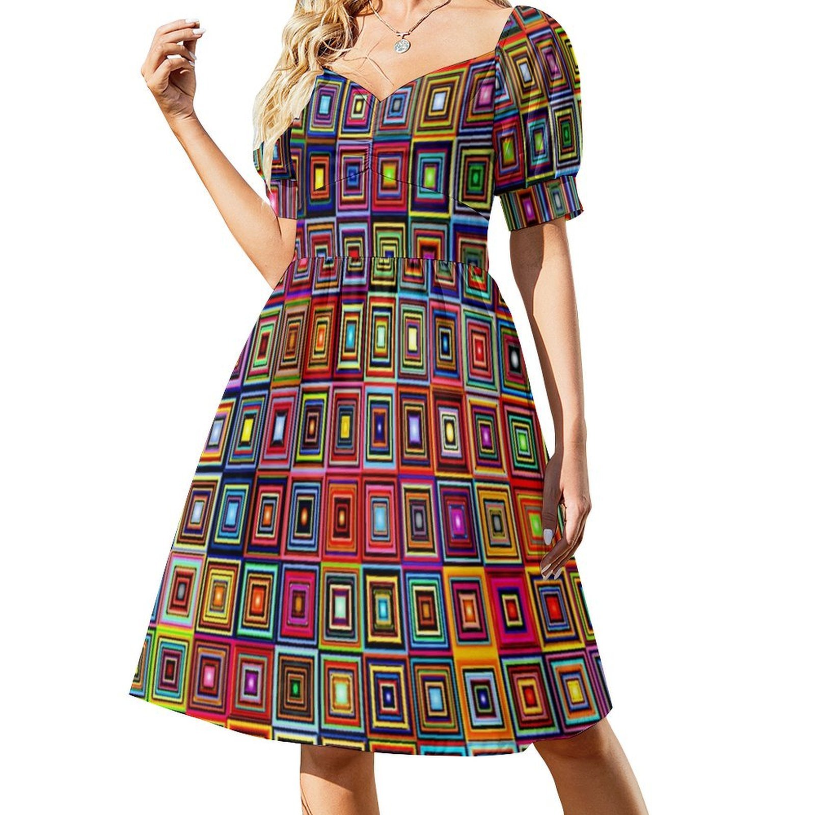 패턴-879 여성 스트리트웨어 파티 드레스 트렌디 프린 - Summer Clothing Patterns 리뷰 및 가격