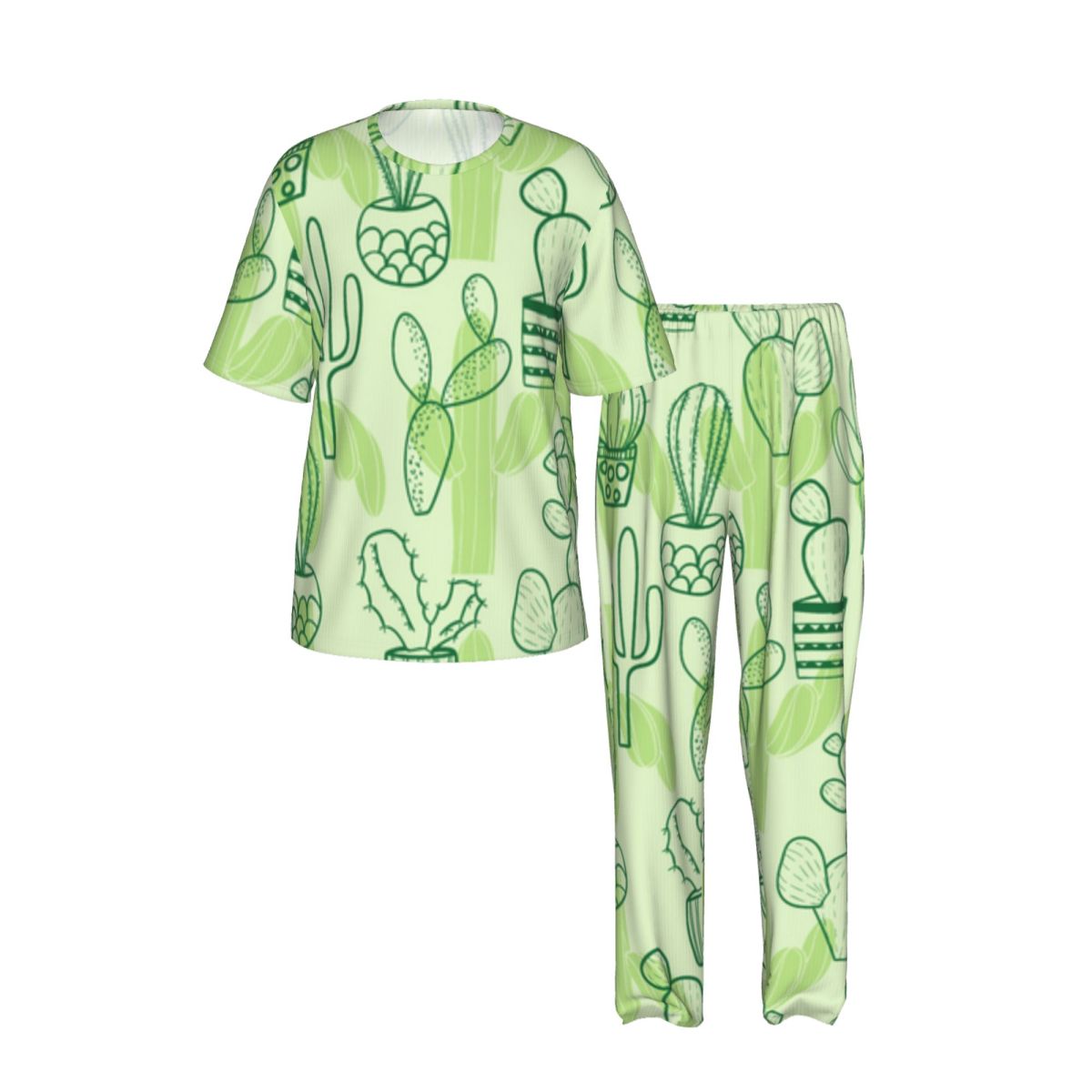 남성 잠옷 정장 반팔 긴 바지 선인장 패턴 잠옷 여름  - Summer Clothing Patterns 리뷰 및 가격