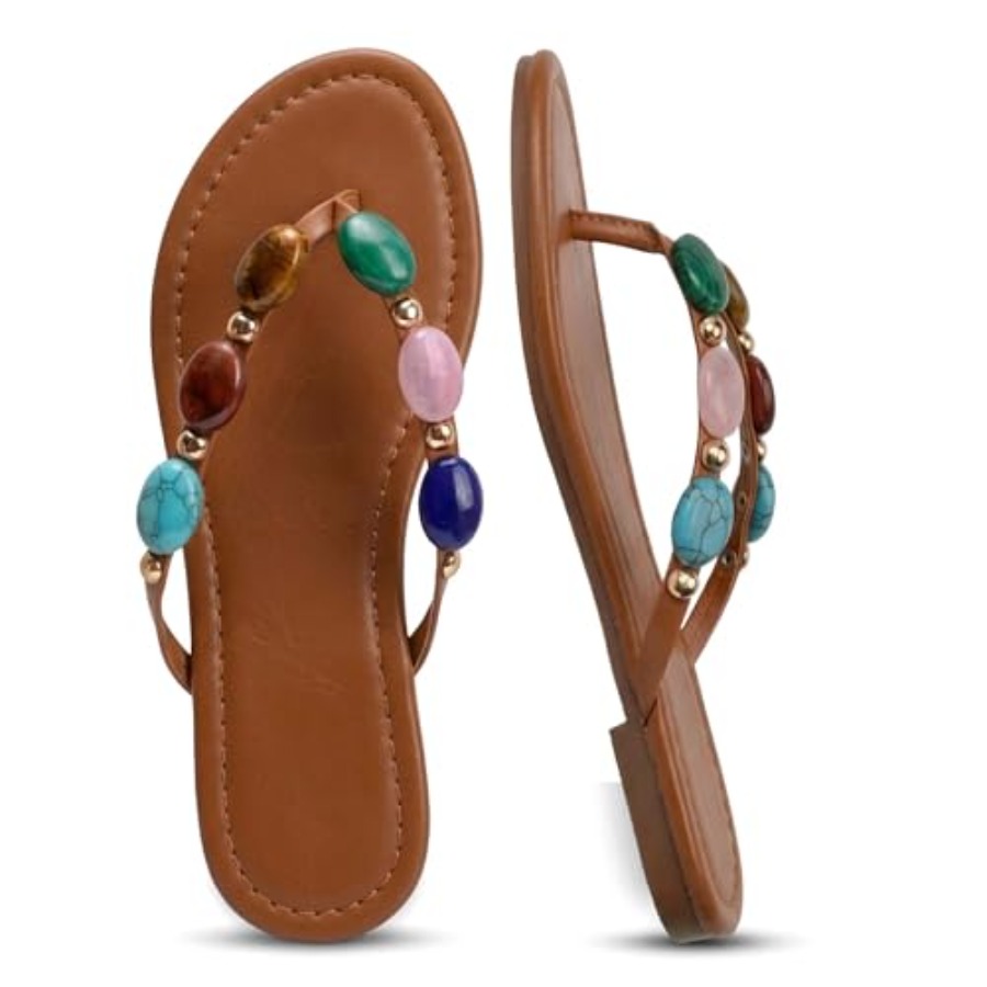 여성용 보석 장식 샌들, 끈 샌들, 비즈 장식 플립플롭 - Flip Flop Jeweled 리뷰 및 가격