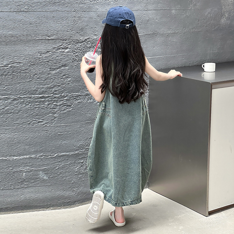 빈티지 블루 어린이 소녀 고품질 민소매 데님 드레스 s - Summer Clothing For Girls 리뷰 및 가격