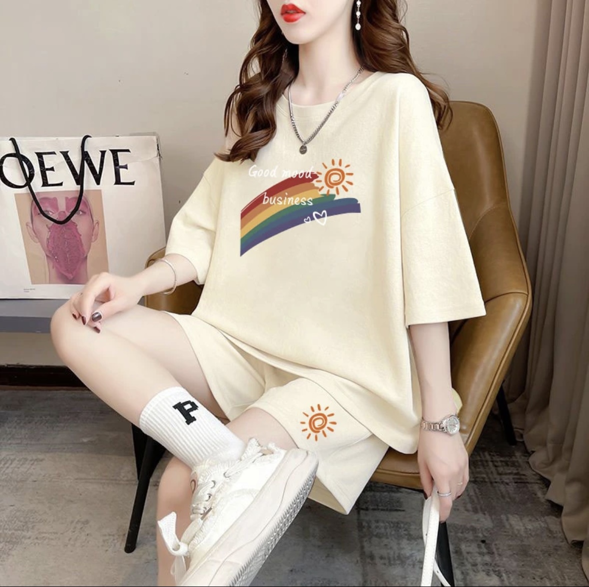 패션 여성 여름 반바지 세트, 스포츠웨어, 오버사이즈  - Summer Clothing Sets 리뷰 및 가격